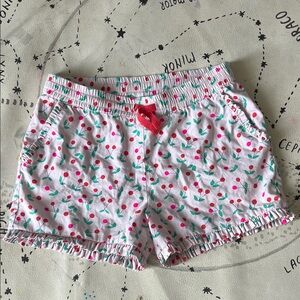 Mini Boden White Cherry Print Kids Shorts